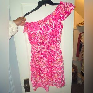 LILLY PULITZER Off-the-shoulder Sleeveless cinched waist dress